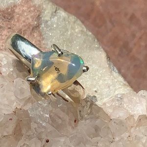 NATURAL ETHIOPIAN OPAL 925/STERLING SILVER RING, SIZE 5.5